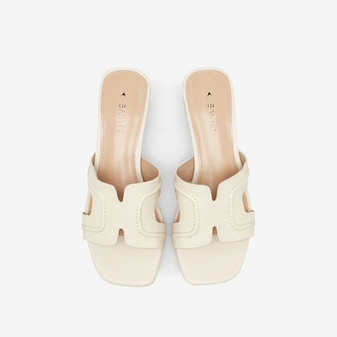 百思图2023夏季新款商场同款简约时尚粗跟一字拖女拖鞋TNE22BT3