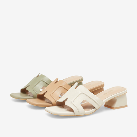 百思图2023夏季新款商场同款简约时尚粗跟一字拖女拖鞋TNE22BT3