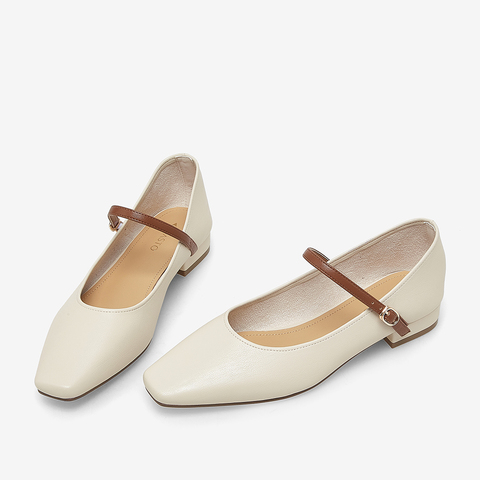 百思图2023春季新款商场同款时髦复古玛丽珍浅口女单鞋MAP10AQ3