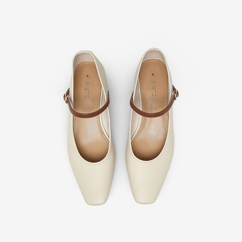 百思图2023春季新款商场同款时髦复古玛丽珍浅口女单鞋MAP10AQ3