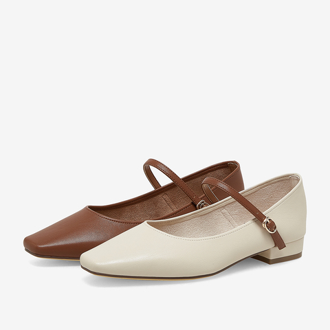 百思图2023春季新款商场同款时髦复古玛丽珍浅口女单鞋MAP10AQ3