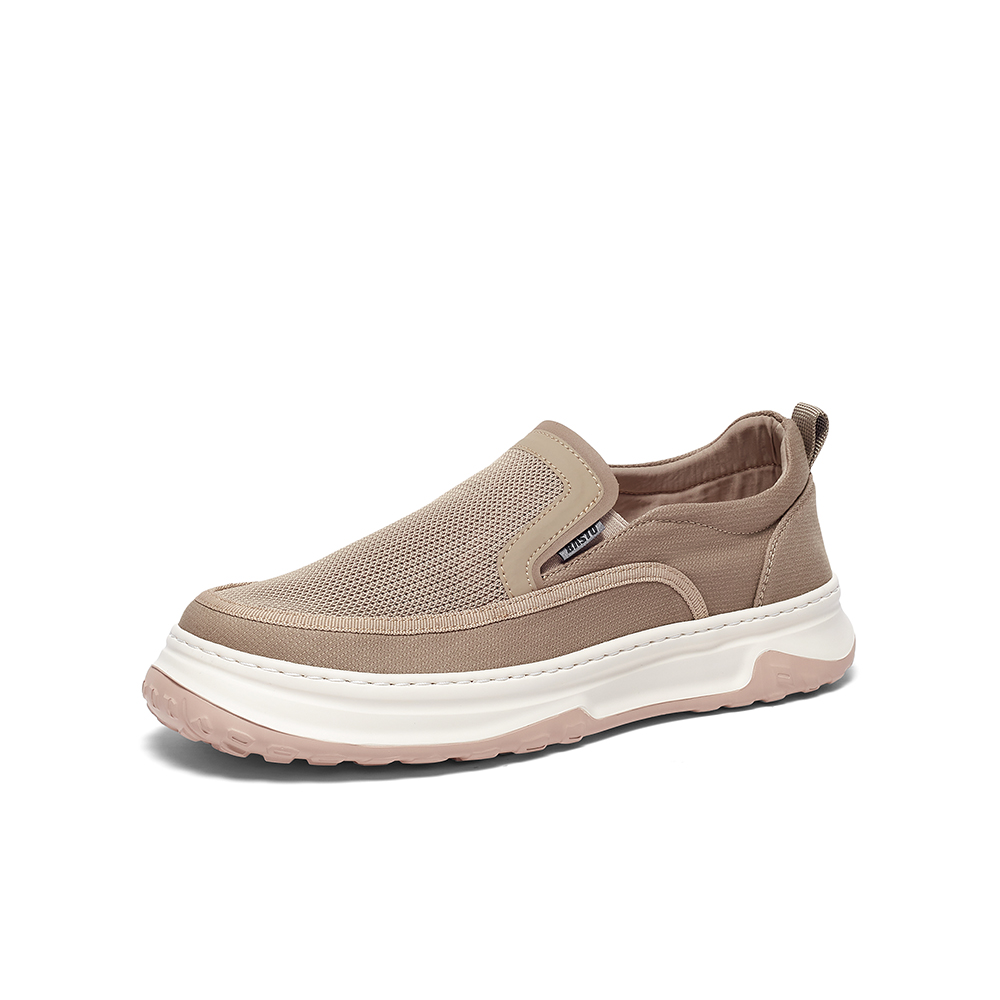 百思图2023夏季新款商场同款休闲布鞋厚底乐福鞋男休闲鞋X2911BM3