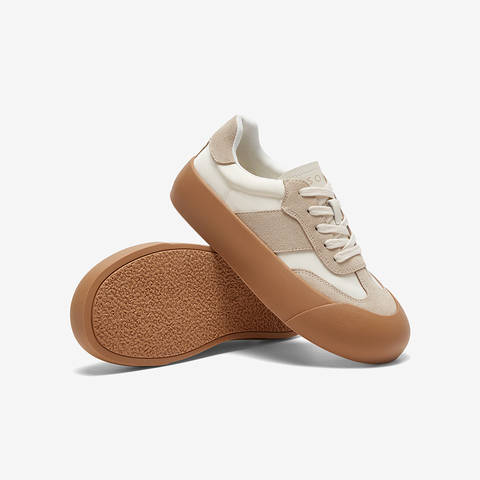 百思图2023秋季新款时髦运动休闲德巡鞋板鞋厚底女休闲鞋ICG77CM3