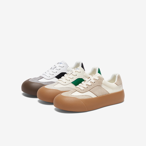 百思图2023秋季新款时髦运动休闲德巡鞋板鞋厚底女休闲鞋ICG77CM3