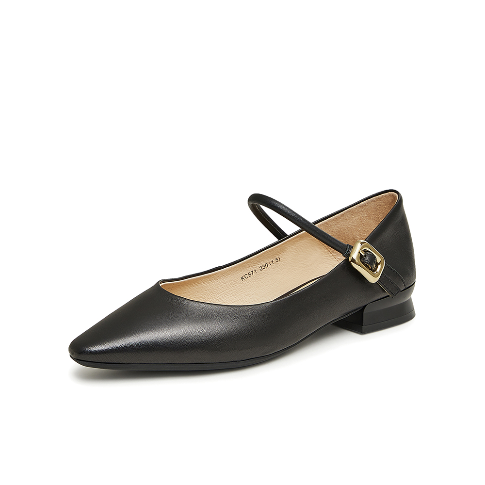 百思图2023秋季新款商场同款时髦法式玛丽珍粗跟女单鞋KC871CQ3