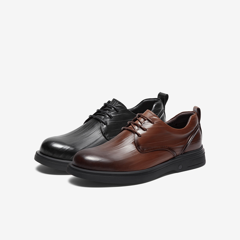 百思图2023秋季新款商场同款时尚正装通勤厚底男休闲皮鞋EJA02CM3