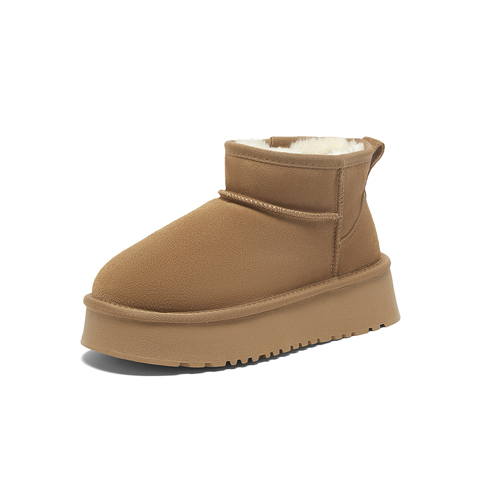 百思图2023冬季新款商场同款简约休闲雪地靴厚底女短靴LD520DD3