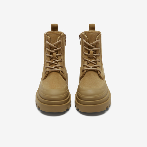 百思图2023冬季新款时髦户外工装马丁靴粗跟圆头女短靴VTF05DD3