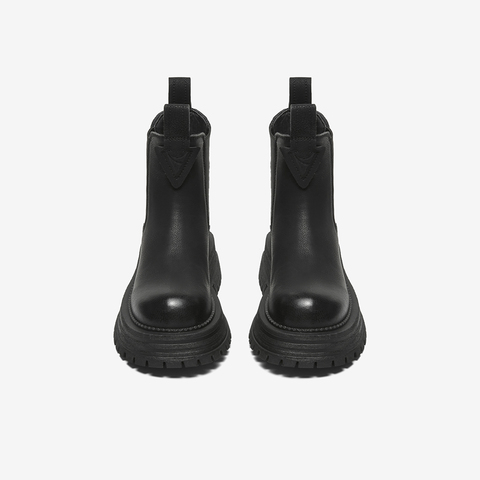 百思图2023冬季新款商场同款时尚休闲烟筒靴粗跟女短靴ID155DD3