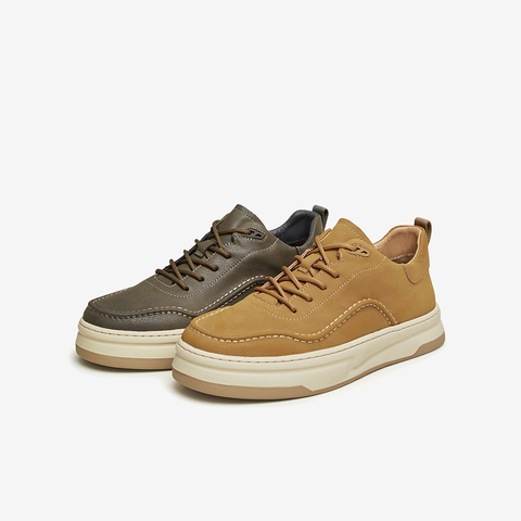 百思图2023冬季新款时尚简约运动休闲板鞋厚底男休闲鞋EIB01DM3