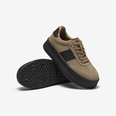 百思图2024春季新款时尚运动休闲板鞋厚底圆头女休闲鞋ID007AM4