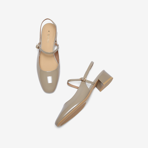 百思图2023夏季新款商场同款时尚简约复古粗跟后空女凉鞋TZT01BH3