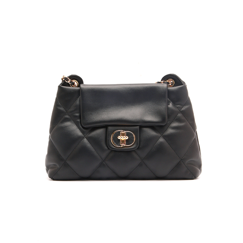 百思图2023冬季新款时尚简约菱格腋下包单肩包女X3270DX3