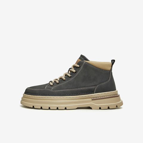 百思图2023冬季新款时髦户外运动休闲工装靴厚底男低靴1115JDM3