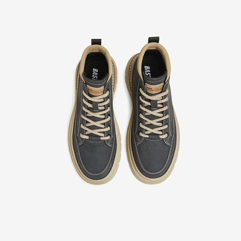 百思图2023冬季新款时髦户外运动休闲工装靴厚底男低靴1115JDM3