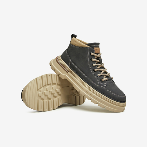 百思图2023冬季新款时髦户外运动休闲工装靴厚底男低靴1115JDM3