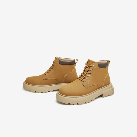 百思图2023冬季新款时尚运动休闲马丁靴粗圆头男低靴EAX13DD3