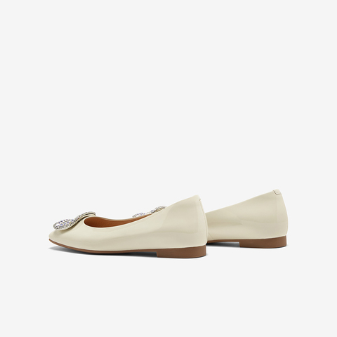 百思图2023秋季新款简约时尚金属钻扣方头浅口女单鞋A3966CQ3