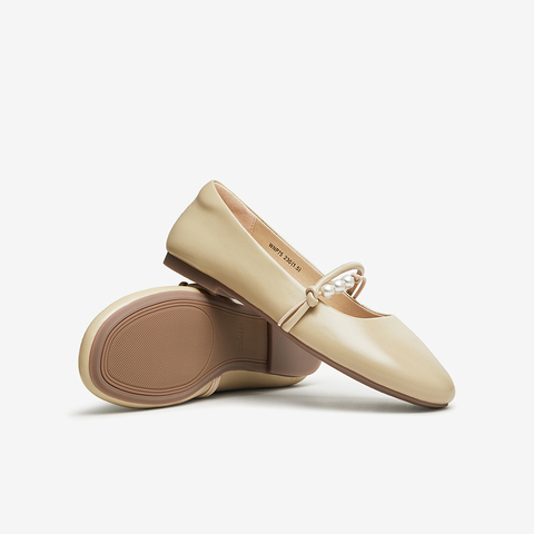 百思图2024春季新款简约复古法式玛丽珍鞋平跟女单鞋WNP75AQ4