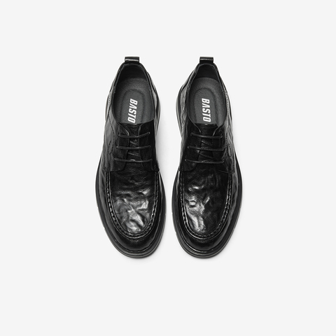 百思图2024春季新款商场同款时尚简约平跟男休闲皮鞋1011DAM4