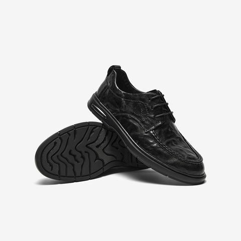 百思图2024春季新款商场同款时尚简约平跟男休闲皮鞋1011DAM4