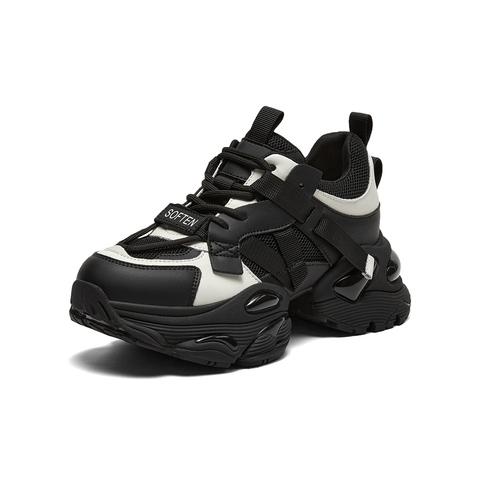 百思图2024春季新款时尚户外运动老爹鞋厚底女休闲鞋A7788AM4