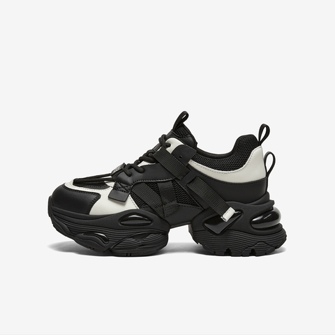 百思图2024春季新款时尚户外运动老爹鞋厚底女休闲鞋A7788AM4