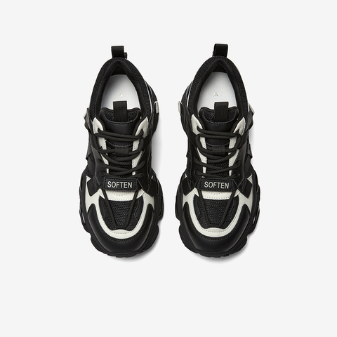 百思图2024春季新款时尚户外运动老爹鞋厚底女休闲鞋A7788AM4