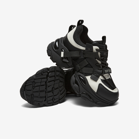 百思图2024春季新款时尚户外运动老爹鞋厚底女休闲鞋A7788AM4