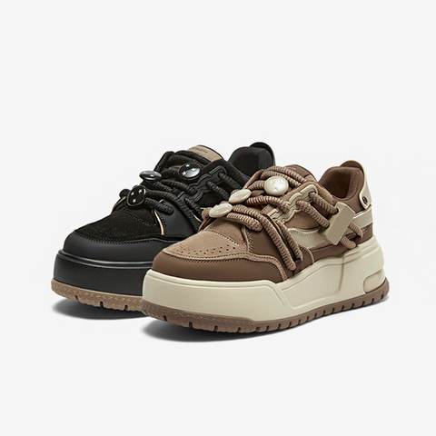 百思图2023春季新款时髦户外运动板鞋厚底女休闲鞋ND988AM4