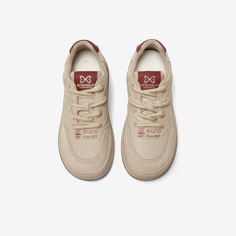 百思图2024春季新款时尚运动休闲板鞋厚底女休闲鞋TD168AM4