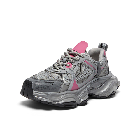 百思图2024春季新款时尚户外运动老爹鞋厚底女休闲鞋FD552AM4