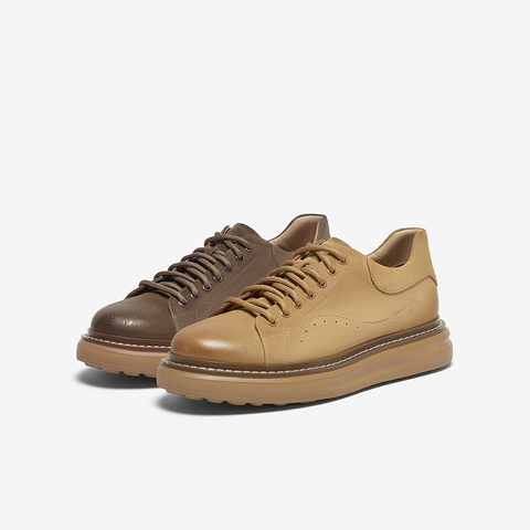 百思图2024春季新款商场同款时尚运动板鞋厚底男休闲鞋END01AM4