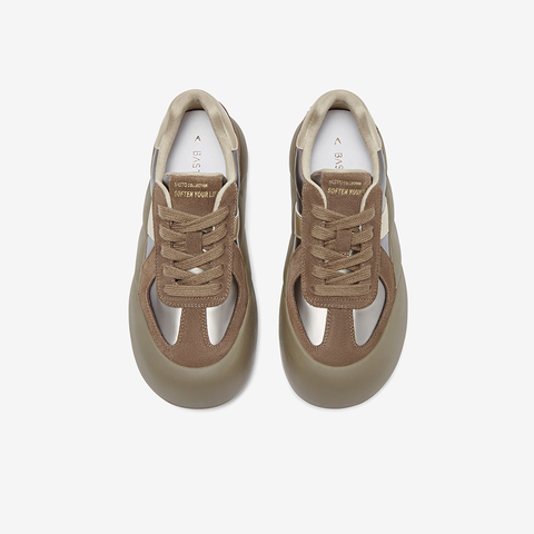 百思图2024春季新款时尚运动休闲板鞋厚底圆头女休闲鞋NB619AM4