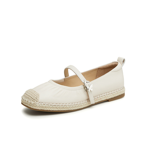 百思图2024春季新款时尚简约休闲玛丽珍鞋平跟方头女单鞋PB998AQ4