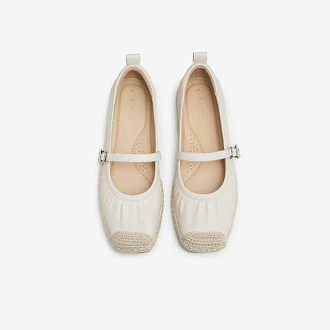 百思图2024春季新款时尚简约休闲玛丽珍鞋平跟方头女单鞋PB998AQ4