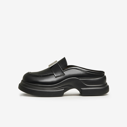 百思图2024夏季新款时尚休闲穆勒鞋粗跟圆头后空女凉鞋W7227BH4