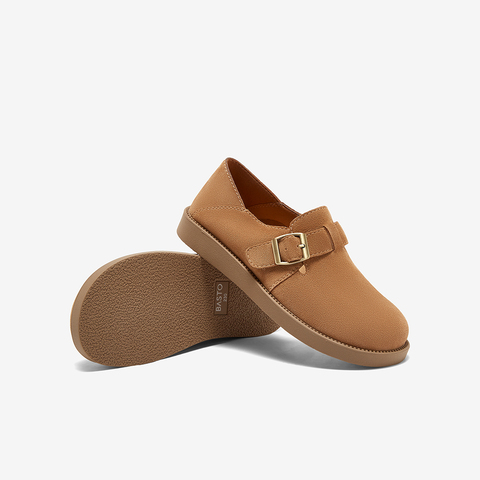 百思图2024春季新款时尚复古休闲勃肯鞋平跟圆头女休闲鞋YB323AM4