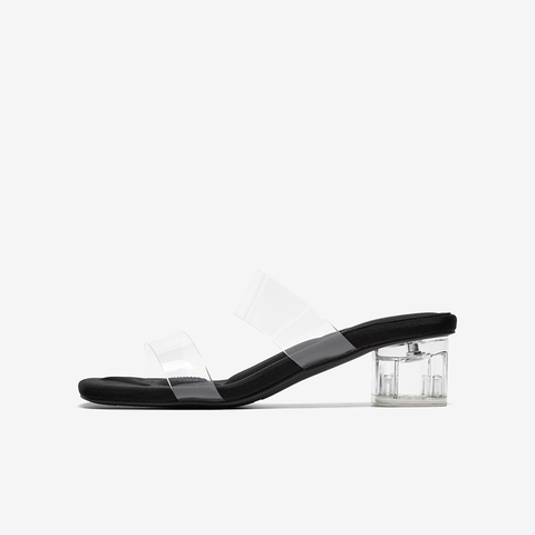 百思图2024夏季新款商场同款时尚户外一字拖粗跟女拖鞋M1117BT4