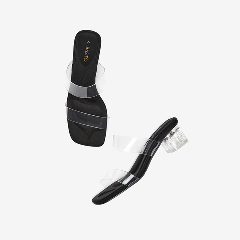 百思图2024夏季新款商场同款时尚户外一字拖粗跟女拖鞋M1117BT4