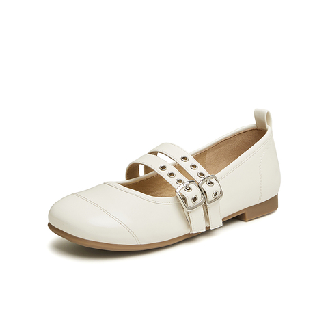 百思图2024春季新款时尚简约休闲玛丽珍鞋方跟浅口女单鞋TWQ27AQ4