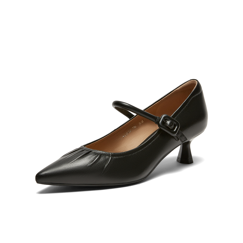 百思图2024春季新款商场同款时尚法式玛丽珍鞋细跟女单鞋RU843AQ4