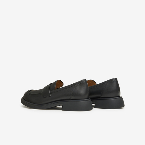 百思图2024春季新款商场同款简约休闲乐福鞋粗跟女单鞋TQ422AA4