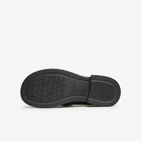 百思图2024春季新款商场同款简约休闲乐福鞋粗跟女单鞋TQ422AA4