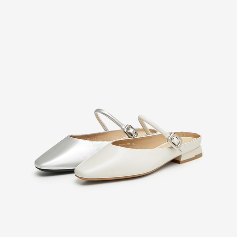 百思图2024夏季新款商场同款时髦户外穆勒拖粗跟女拖鞋TSQ08BH4