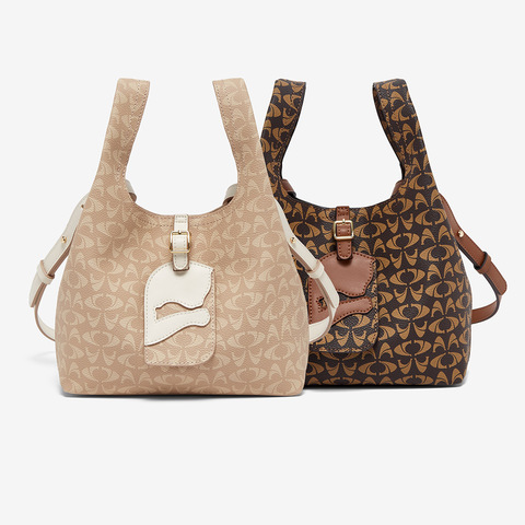 百思图2024夏季新款商场同款时尚复古休闲手提包单肩斜挎包女X3304BX4