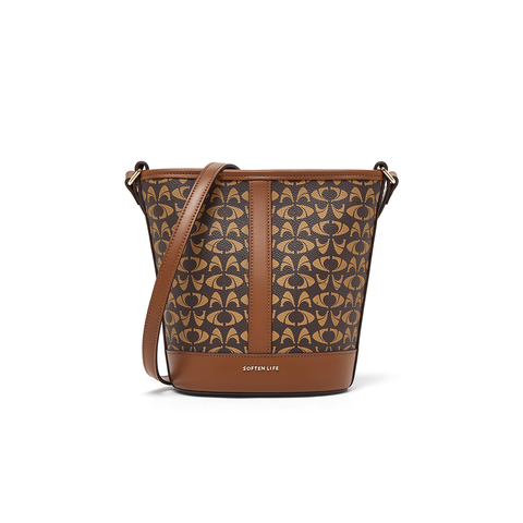 百思图2024夏季新款商场同款时髦复古水桶包单肩斜挎包女X3373BX4