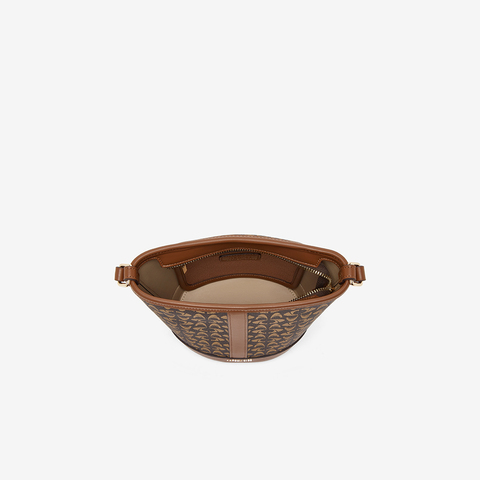 百思图2024夏季新款商场同款时髦复古水桶包单肩斜挎包女X3373BX4