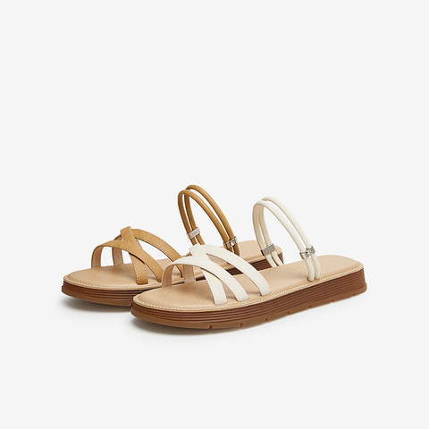 百思图2024夏季新款商场同款时尚户外休闲平跟女拖鞋Y2296BT4