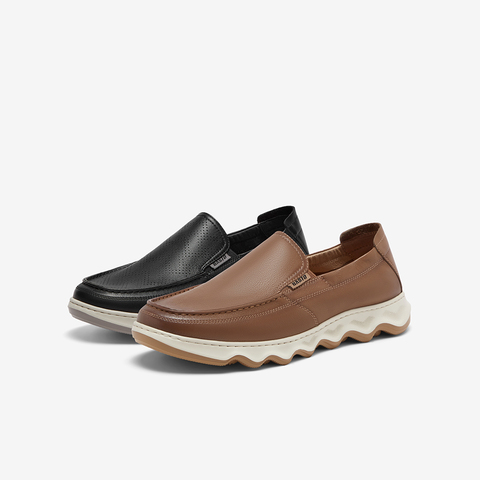 百思图2024春季新款商场同款时尚通勤乐福鞋男休闲皮鞋DAKC5AM4